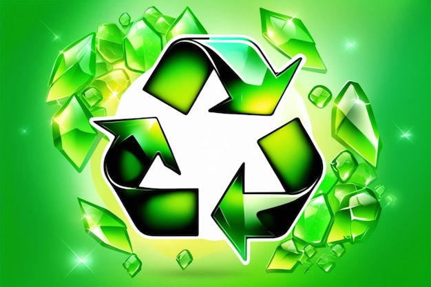 icono de reciclaje de vector verde