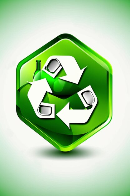 icono de reciclaje de vector verde