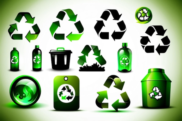 Foto icono de reciclaje de vector verde