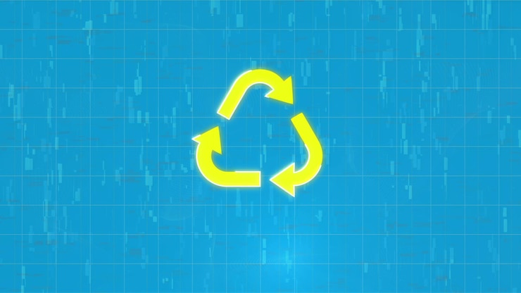 Foto el icono de reciclaje