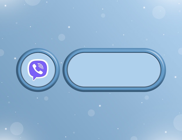 Foto icono de red social viber con formulario en blanco para obtener información o enlace en la página de usuario 3d