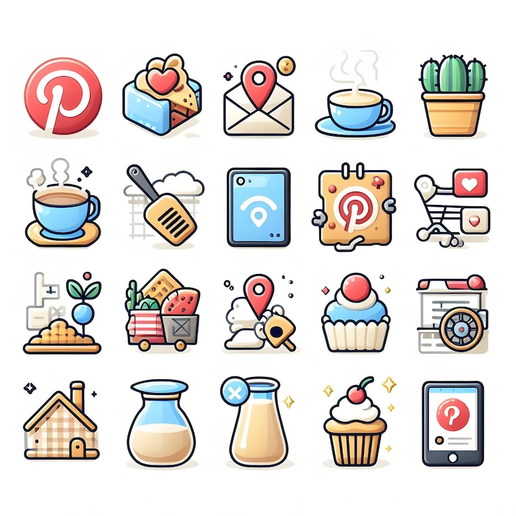 Foto icono de redes sociales de alta calidad de pinterest diseño vectorial moderno para marketing digital y marca