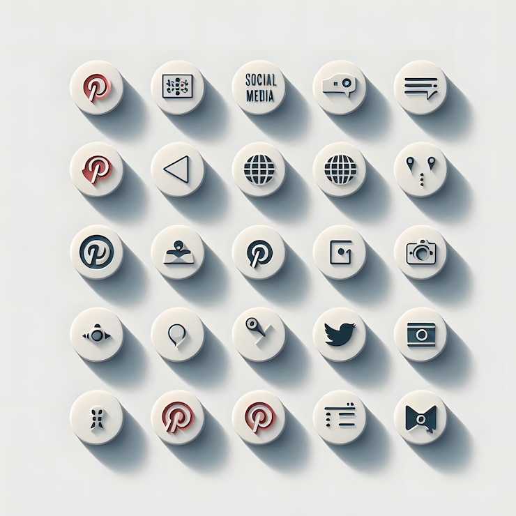 Foto icono de redes sociales de alta calidad de pinterest diseño vectorial moderno para marketing digital y marca