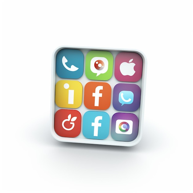 icono de las redes sociales con fondo blanco