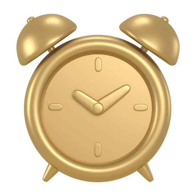 El icono del reloj despertador adhesivo png diseño de oro 3D fondo transparente