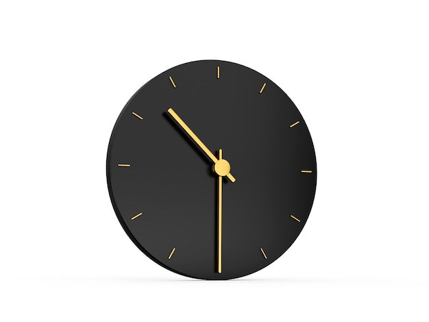 Icono de reloj de oro premium aislado icono negro de las diez y media en punto 1030 o 2230 o39 Icono de tiempo de reloj 3d