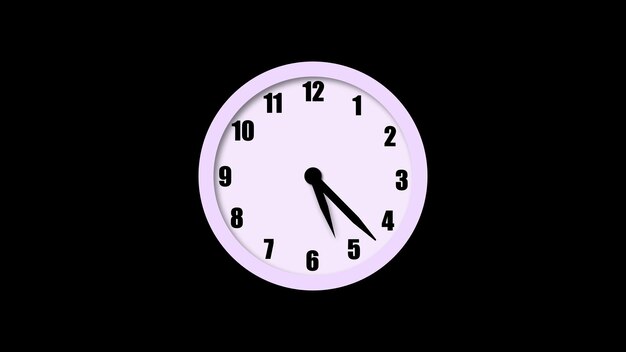 Icono de reloj de pared analógico blanco reloj simple y limpio para diseño minimalista y cronometrado