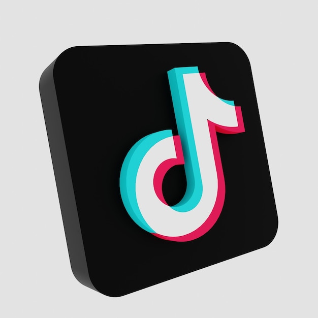 Icono de representación 3D Redes sociales TikTok