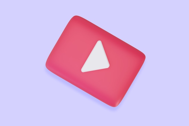 Icono de reproductor de video video audio renderizado 3d