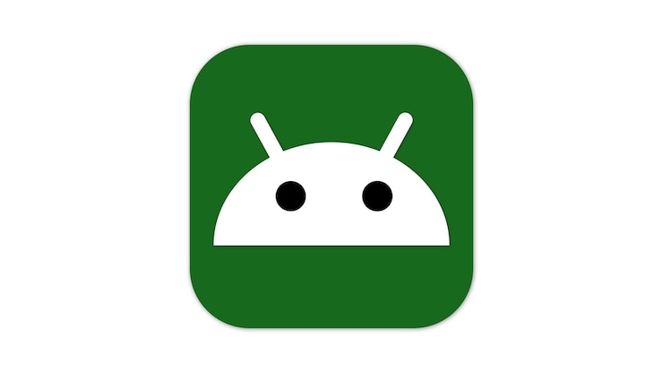 Foto icono de robot android simplificado