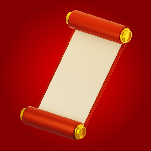Foto icono de rollo de papel chino en 3d concepto de icono de año nuevo chino