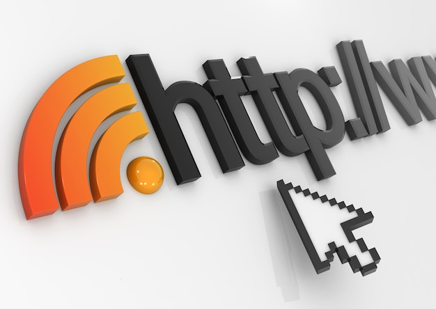 Icono de rss y concepto de internet