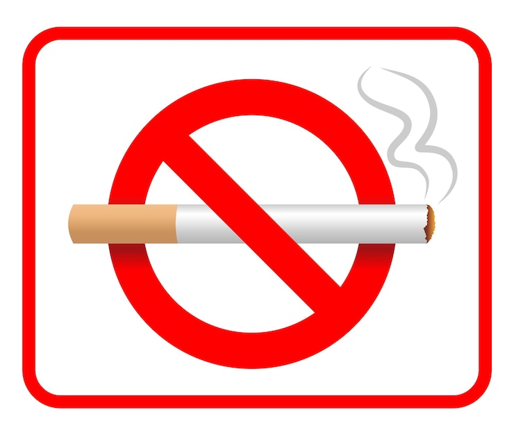 Foto el icono de la señal de no fumar símbolo de deja de fumar ilustración vectorial