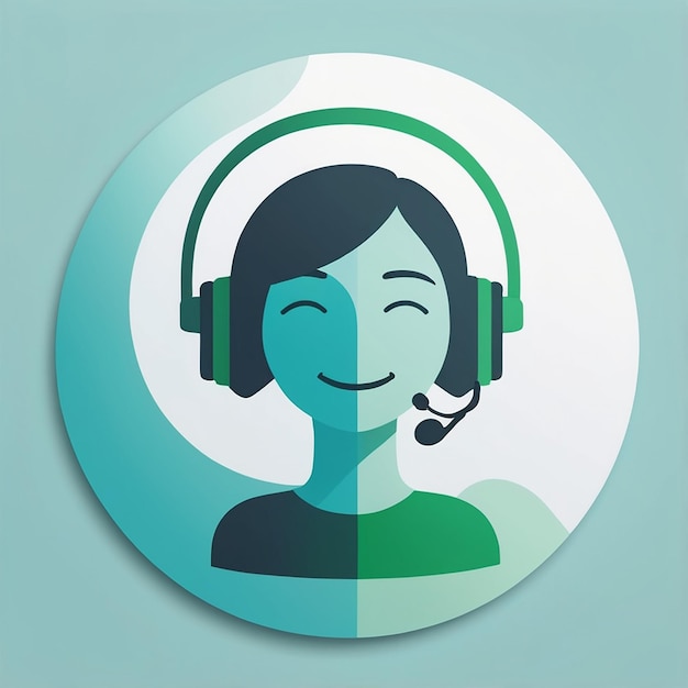 icono de servicio utilizando auricular