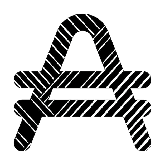 icono del signo austral líneas diagonales blancas y negras
