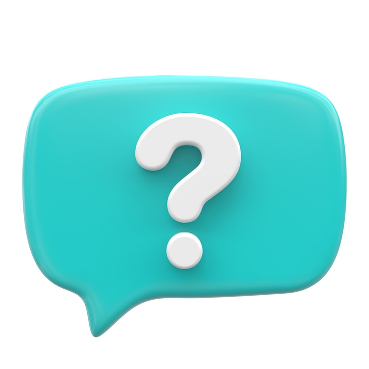 Foto icono de signo de interrogación icono 3d de chat en vivo