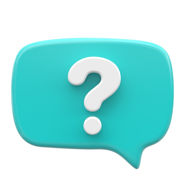 Icono de signo de interrogación Icono 3D de chat en vivo