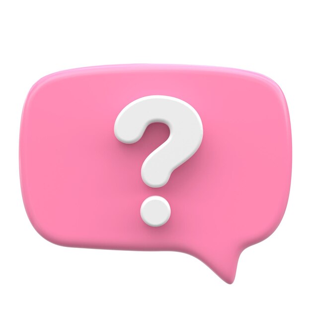 Icono de signo de interrogación Icono 3D de chat en vivo