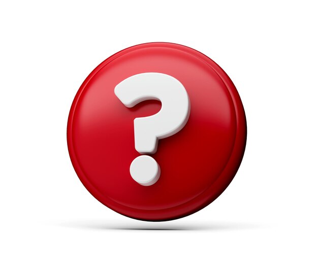 Icono de signo de interrogación sobre fondo azul con sombra ilustración 3d