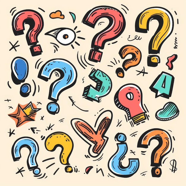 El icono del signo de pregunta, el símbolo del cuestionario, el signo de interrogación, la silueta de un simple rebus, las preguntas, el emblema, el conjunto de preguntas frecuentes.