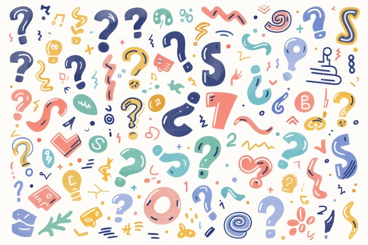 Foto el icono del signo de pregunta, el símbolo del cuestionario, el signo de interrogación, la silueta de un simple rebus, las preguntas, el emblema, el conjunto de preguntas frecuentes.