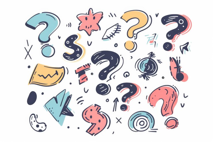 Foto el icono del signo de pregunta, el símbolo del cuestionario, el signo de interrogación, la silueta de un simple rebus, las preguntas, el emblema, el conjunto de preguntas frecuentes.