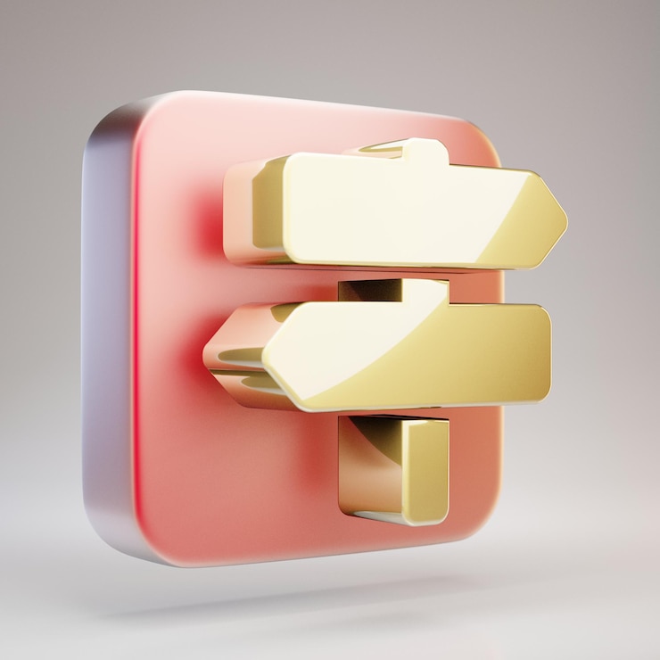 Foto icono de signos de mapa. símbolo de signos de mapa dorado en placa de oro rojo mate. 3d prestados icono de redes sociales.