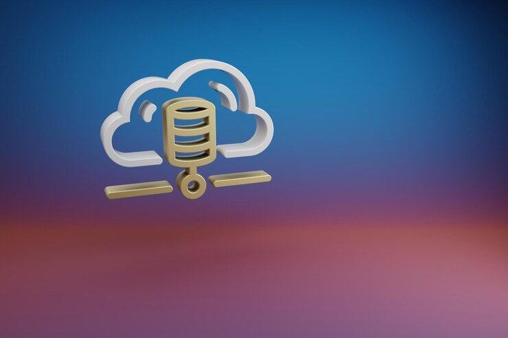 Foto el icono del símbolo del servidor de la base de datos de la nube en un fondo de colores brillantes ilustración de renderización 3d