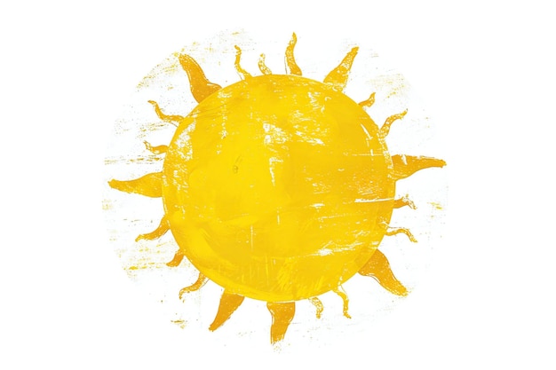 Icono del sol aislado sobre un fondo blanco Ilustración dibujada a mano del ícono del sol para el diseño web