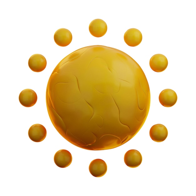 Icono de sol de vacaciones Premium Representación 3d sobre fondo aislado