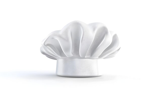 Foto icono de sombrero 3d blanco crujiente de chef39s que representa las artes culinarias y la gastronomía en un fondo aislado