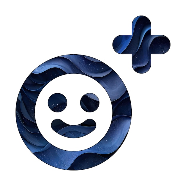 icono de sonrisa más diseño de estilo de fondo de gradiente azul