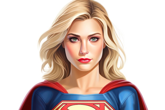 El icono de Supergirl en fondo blanco ar 32 v 52 ID de trabajo dc5a5b939b9843fa80b1abe3d8d623fb