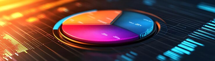 Foto icono del tablero de instrumentos con un concepto de gráfico de pastel como un icono del tabler o de instrumentos con una gráfica de pastel prominentemente mostrado i