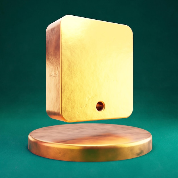 Icono de tableta. Símbolo de Fortuna Gold Tablet con fondo verde Tidewater. 3D prestados icono de redes sociales.