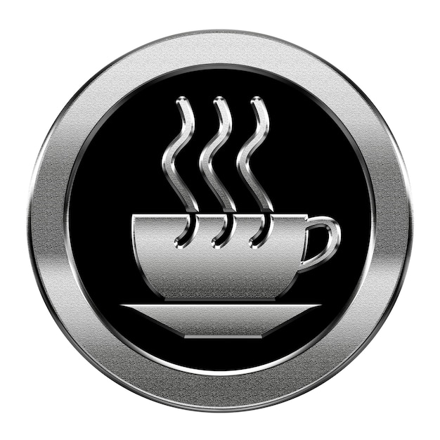 Foto icono de la taza de café plateado