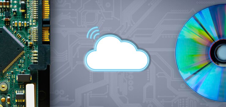 Foto icono de tecnología inalámbrica y almacenamiento en la nube sobre fondo gris