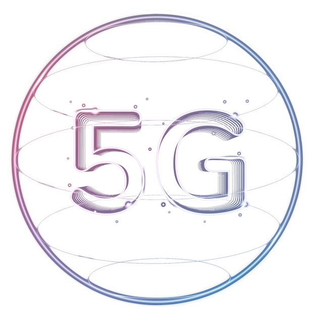 icono de tecnología png de red 5g en neón