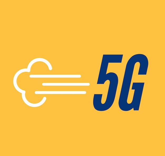 Icono de tecnología signo de red 5G Ilustración 5g símbolo de internet en estilo minimalista de línea plana