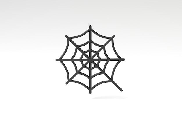 Icono de tela de araña aislado sobre fondo blanco 3D Render 3D ilustración