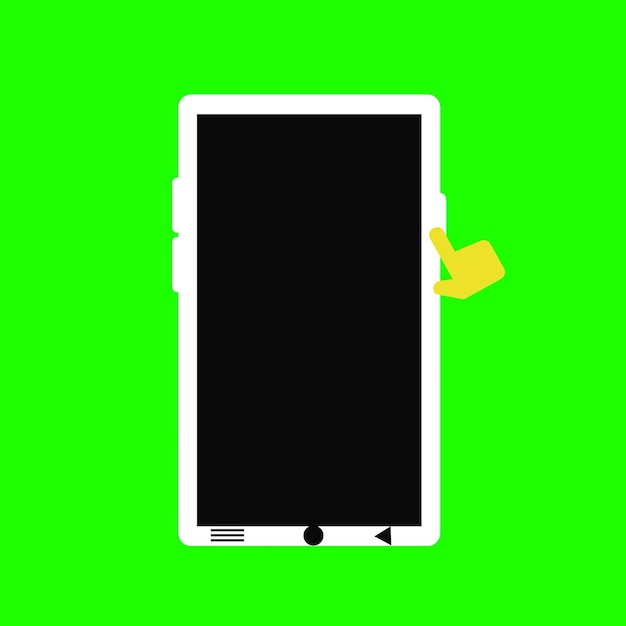 Icono de teléfono inteligente apagado con pantalla en blanco sobre fondo verde