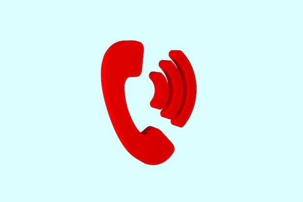 Icono de teléfono para símbolo móvil de sitio web Concepto de línea directa de soporte de servicio Ilustración de renderizado 3d