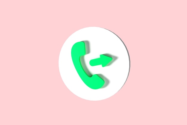 Icono de teléfono para símbolo móvil de sitio web Concepto de línea directa de soporte de servicio Ilustración de renderizado 3d