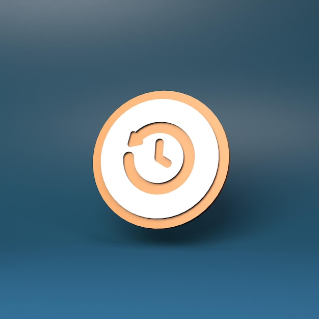 Icono de tiempo Icono de reloj Ilustración de procesamiento 3d