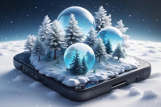 Foto icono del tiempo de nieve en 3d