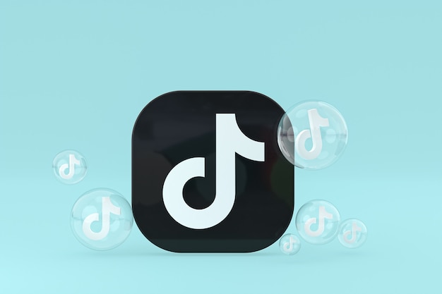 Icono de Tiktok en la pantalla del teléfono inteligente o teléfono móvil 3D Render