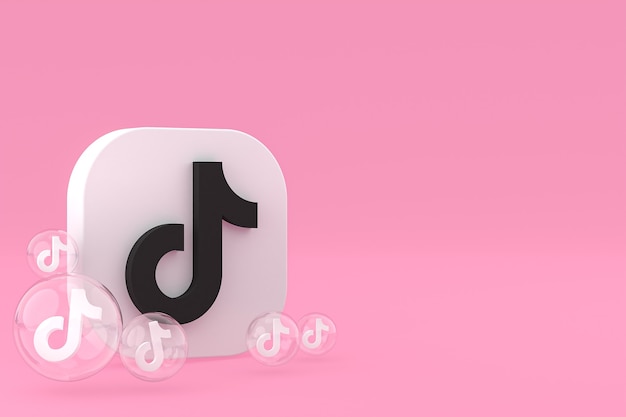 Icono de Tiktok en la pantalla del teléfono inteligente o teléfono móvil 3D Render