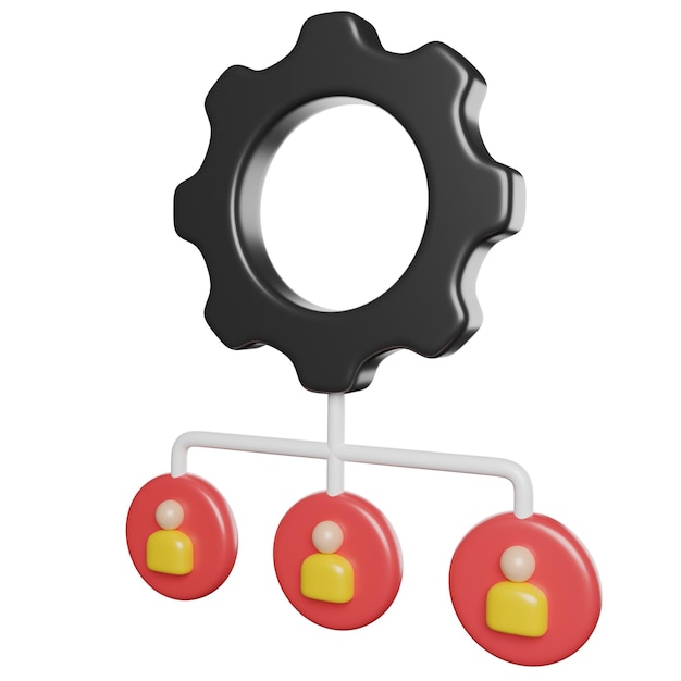 Icono de trabajo en equipo y organización