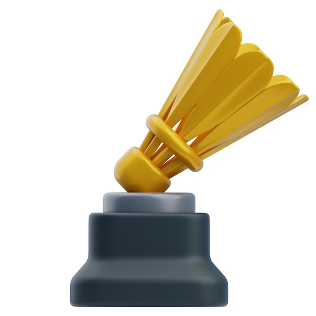 El icono del trofeo de bádminton 3D Golden Shuttlecock