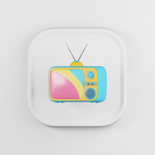 Icono de TV color vintage